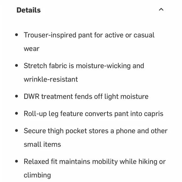 Prana Zion Halle Pant Tall Inseam, Cranberry, Size 4 Long (28 x 34) - Picture 15 of 16